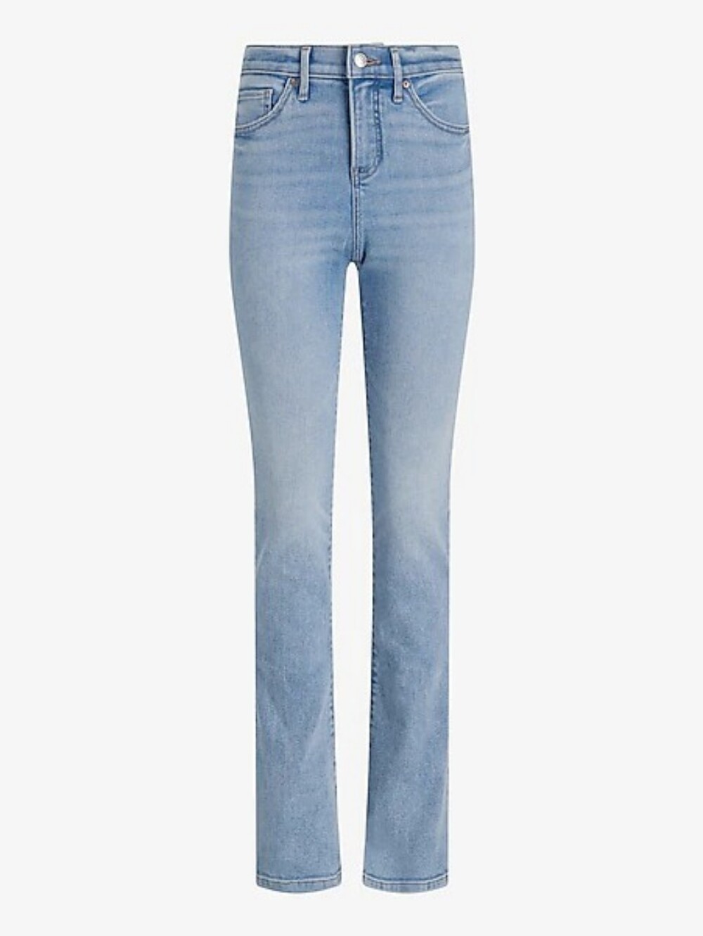 Express Light Blue Distressed Skyscraper Mid-Rise Jeans